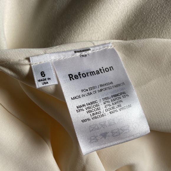 Reformation Savona dress in ivory - Picture 6 of 8
